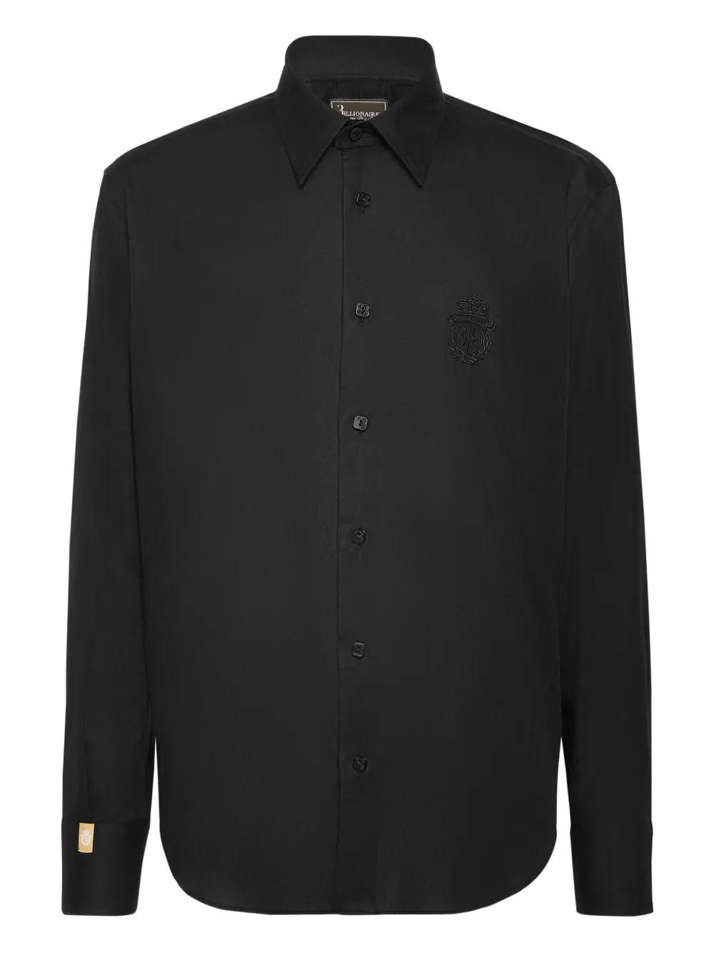 Billionaire logo-embroidered shirt Zwart