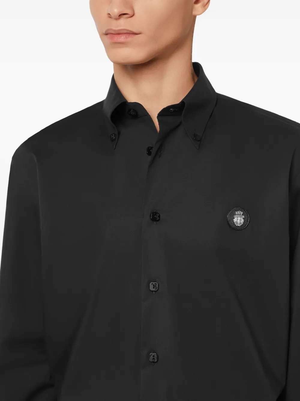 Billionaire Overhemd met logopatch Zwart