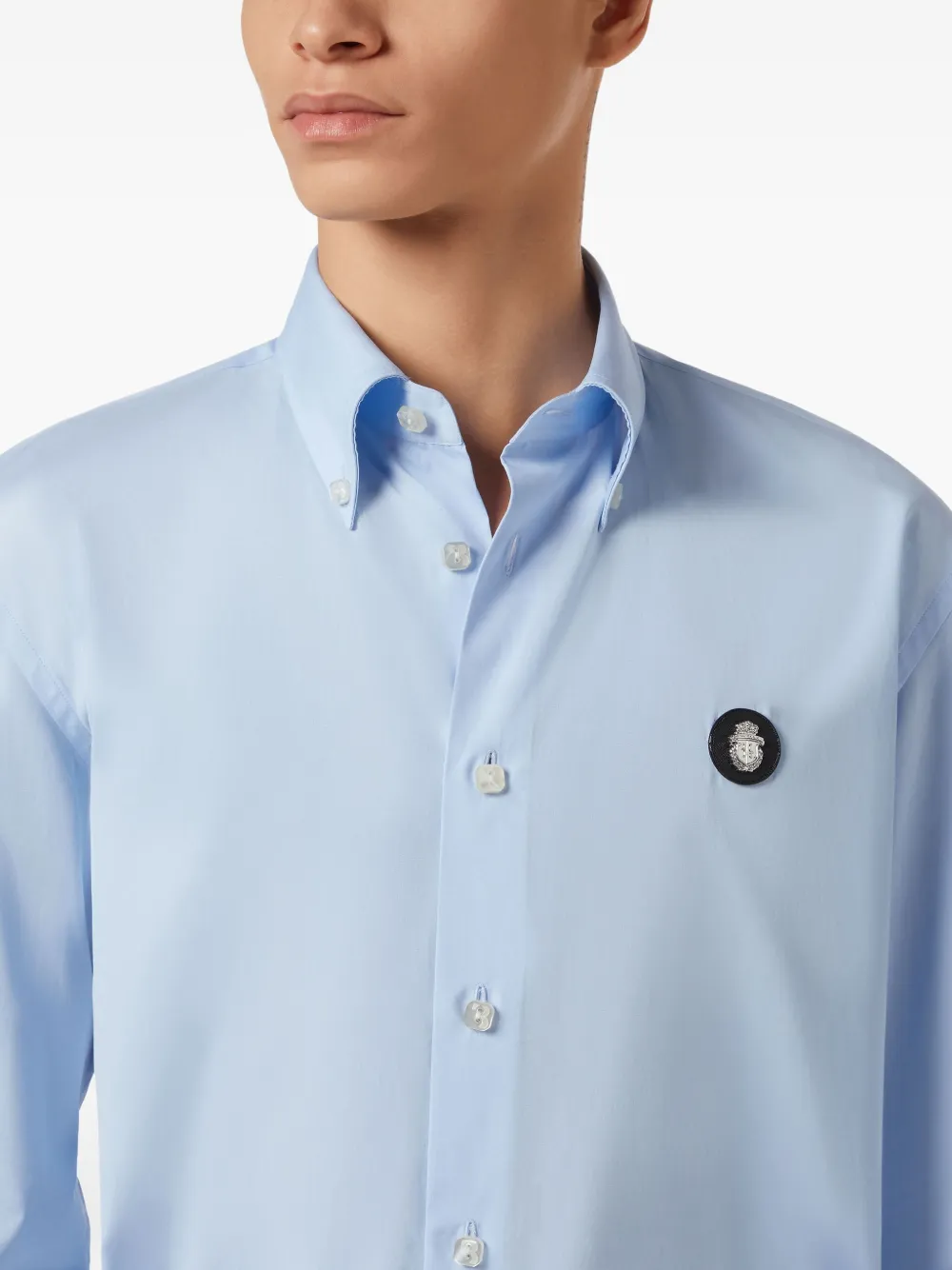 Billionaire Overhemd van katoenblend Blauw