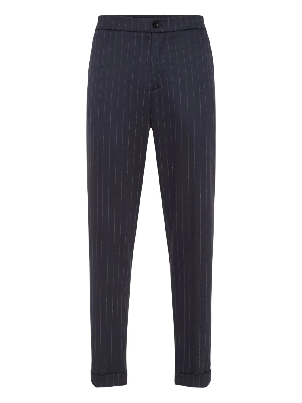 pinstripe-pattern trousers