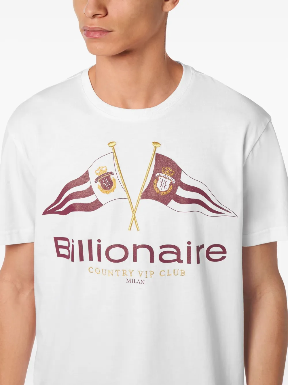 Billionaire Flags Round-neck T-shirt In White