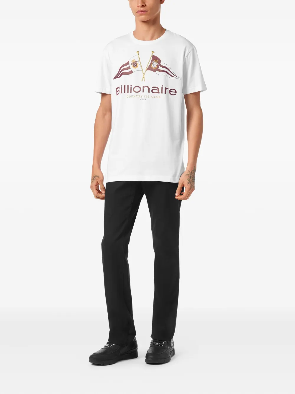 Billionaire Flags T-shirt met ronde hals - Wit