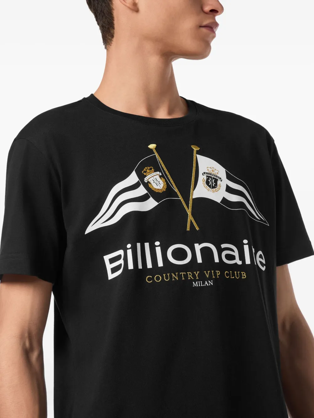 Billionaire Flags T-shirt met ronde hals Zwart