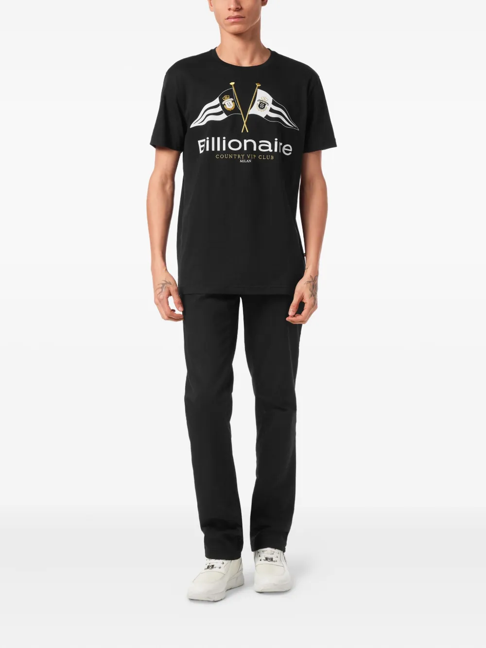 Billionaire Flags T-shirt met ronde hals - Zwart