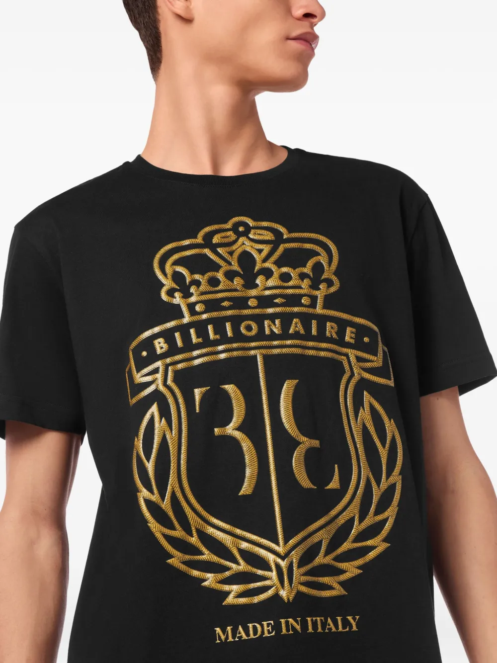 Billionaire Crest T-shirt met ronde hals Zwart
