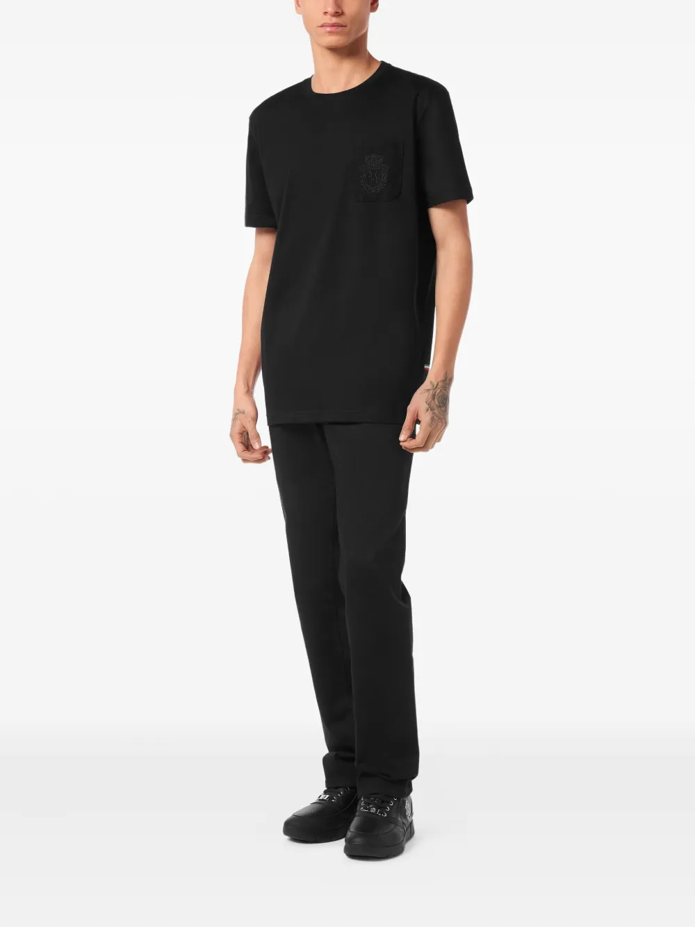 Billionaire Crest round-neck T-shirt Zwart