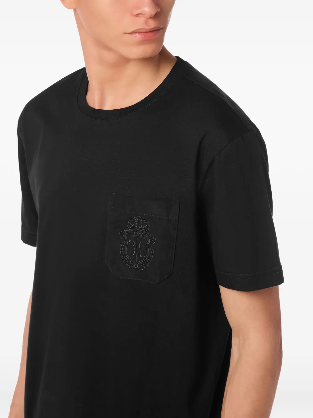 Billionaire Crest round-neck T-shirt Zwart