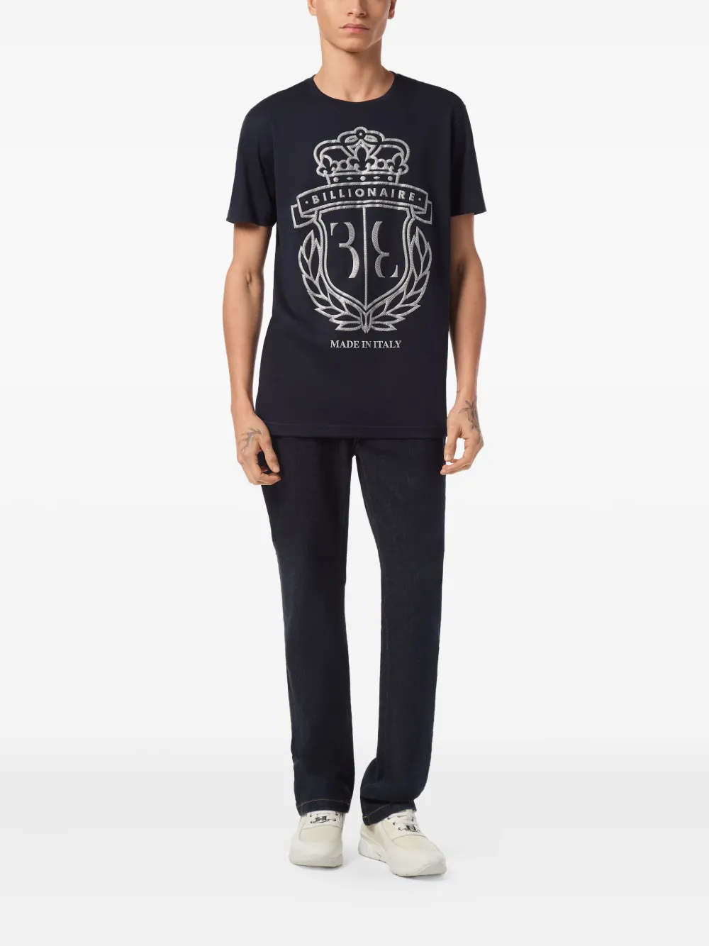 Billionaire Crest T-shirt met ronde hals - Blauw