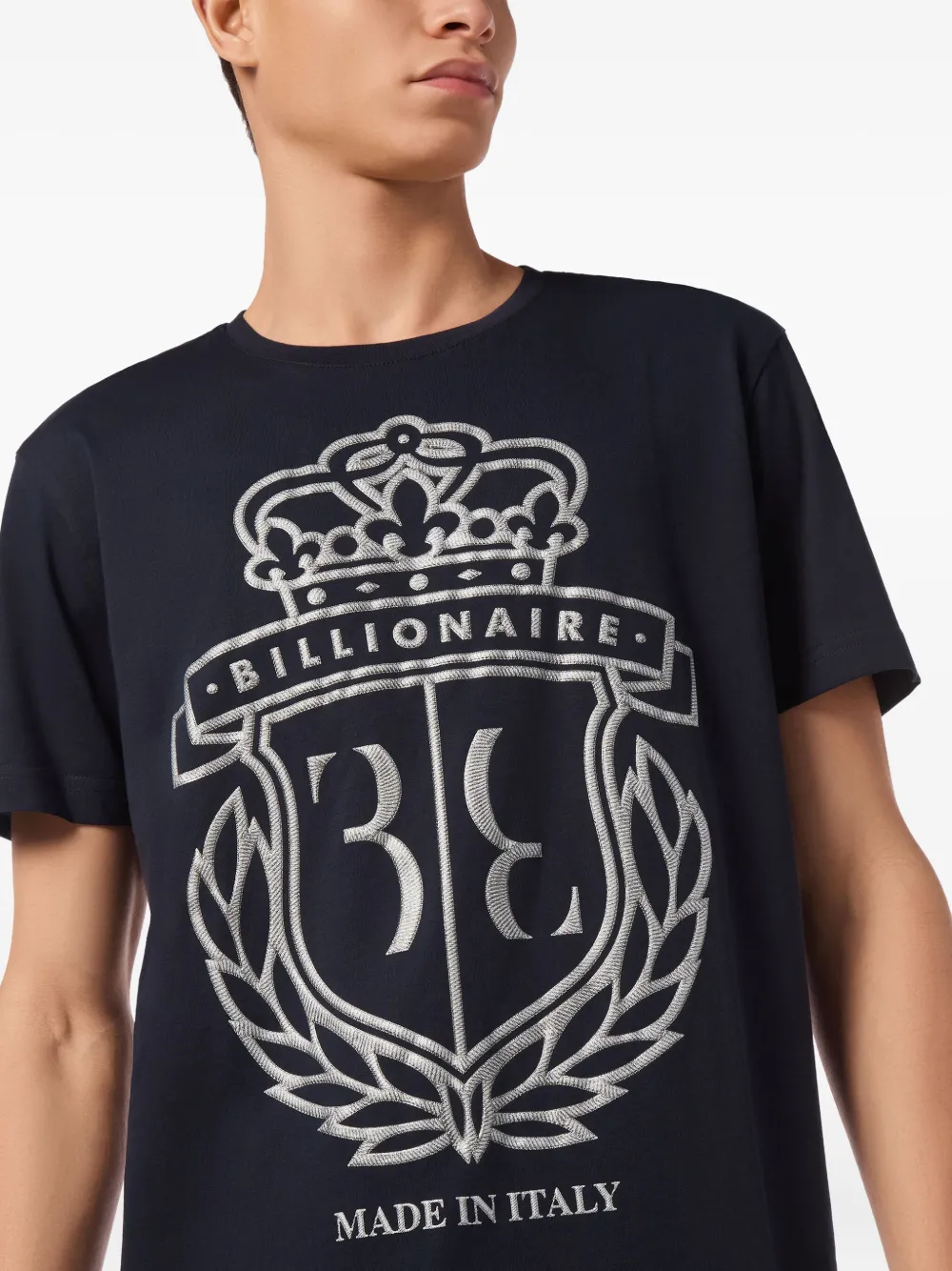 Billionaire Crest T-shirt met ronde hals Blauw