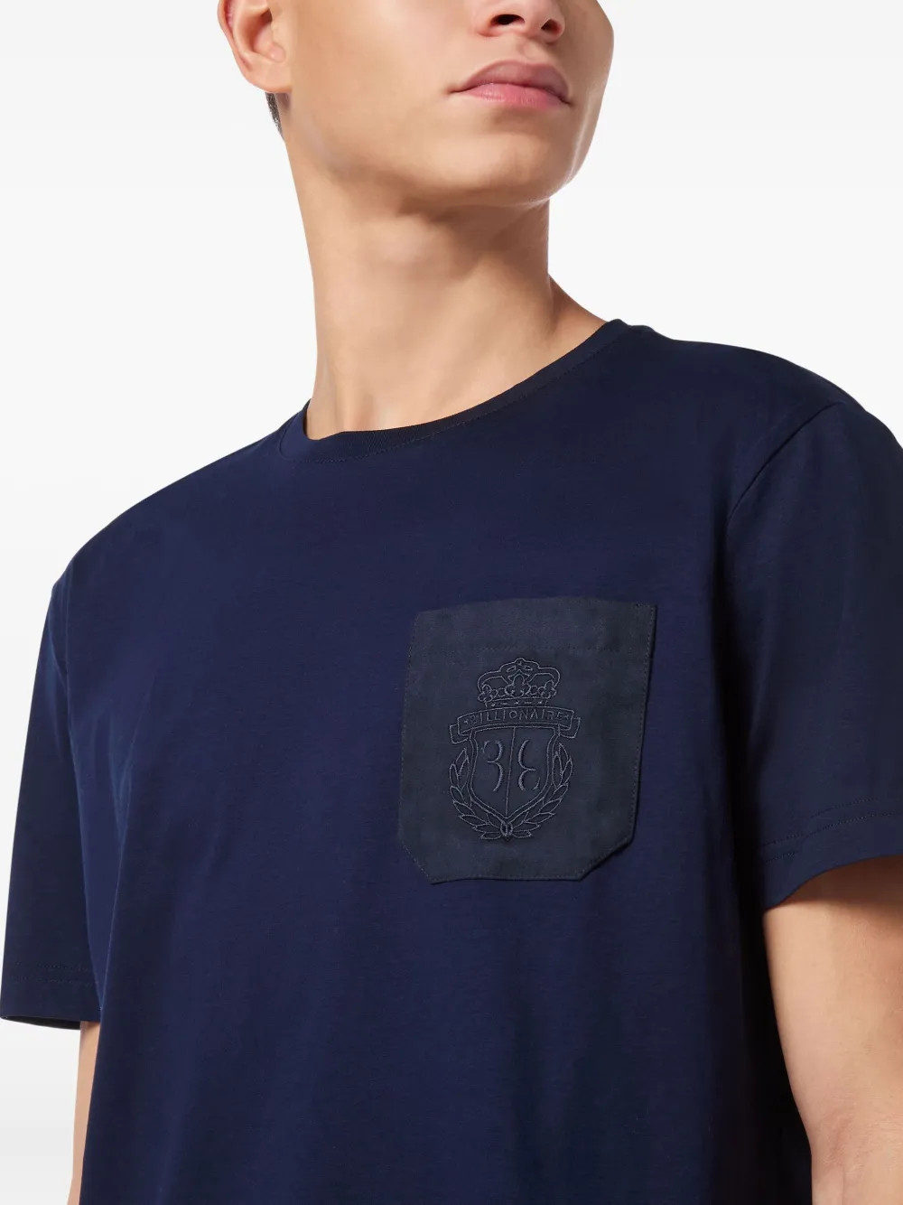 Billionaire T-shirt met borduurwerk Blauw