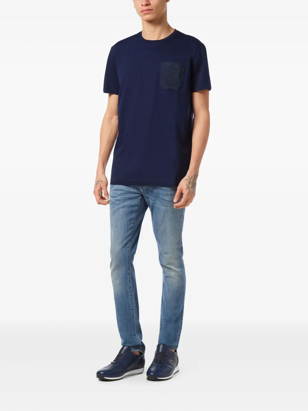 Billionaire T-shirt met borduurwerk Blauw