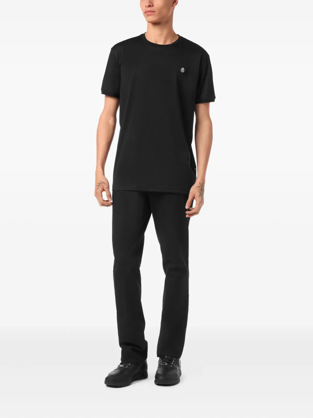 Billionaire T-shirt met ronde hals en logoplakkaat - Zwart