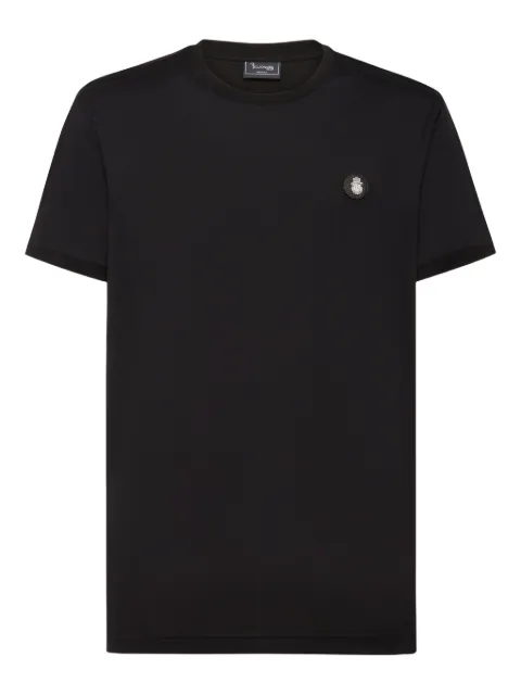 Billionaire round-neck logo-plaque t-shirt