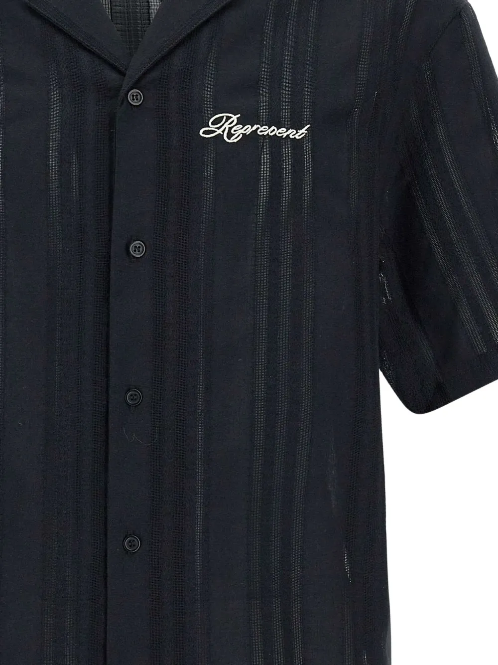 Represent Overhemd met geborduurd logo Zwart