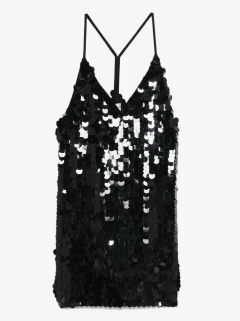 P.A.R.O.S.H. robe ornée de sequins à fines bretelles