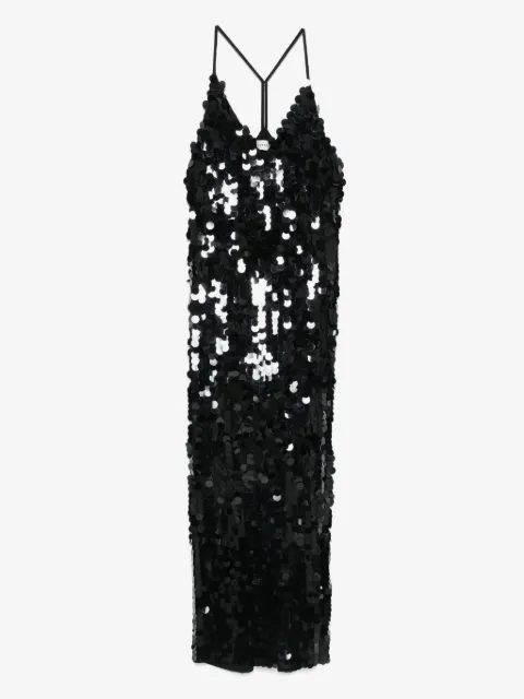 P.A.R.O.S.H. robe ornée de sequins à fines bretelles