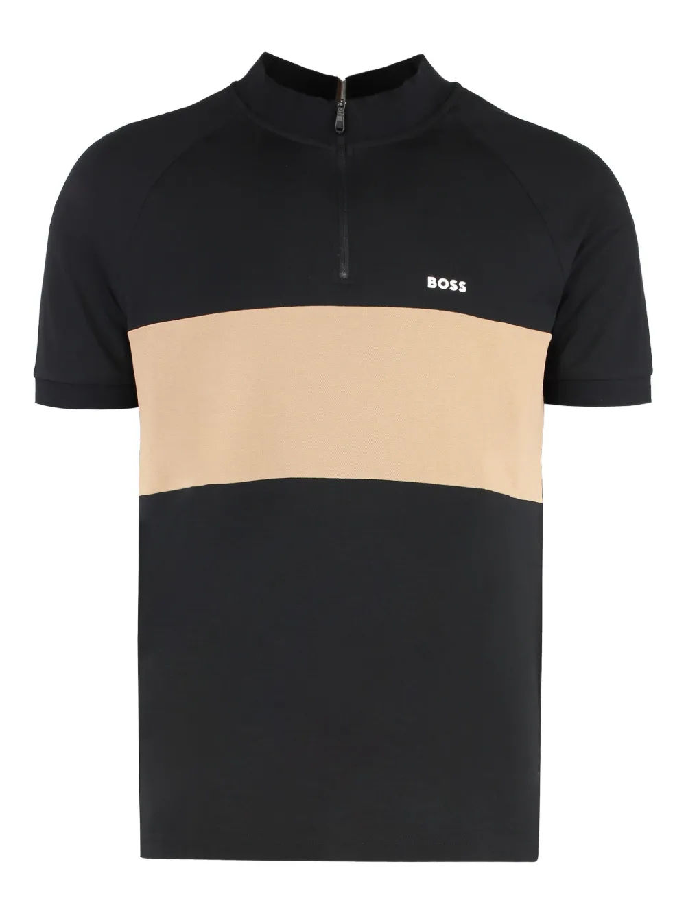 BOSS Poloshirt in Colour-Block-Optik | Schwarz | Image 1