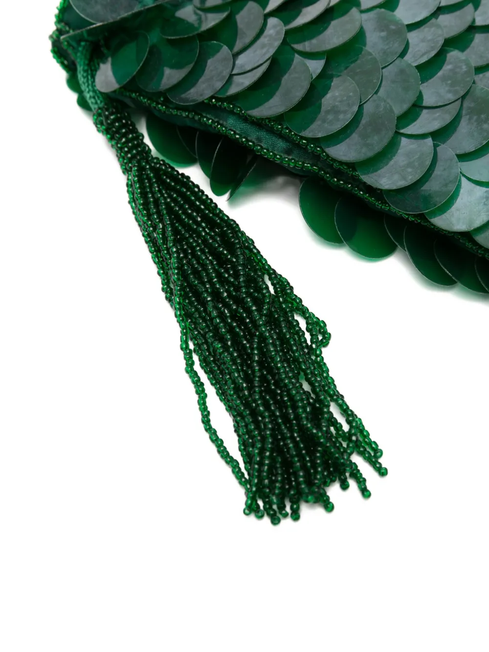 P.a.r.o.s.h Sequin Beaded Shoulder Bag In Green