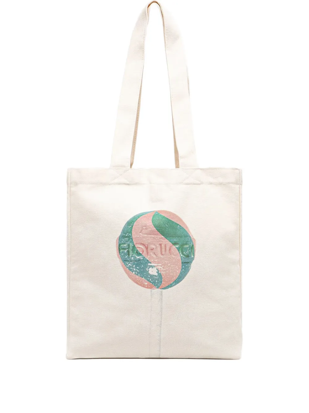 Fiorucci Lollipop Print Canvas tote bag | White | Image 1