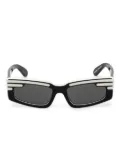 Fiorucci stripe-detail rectangle sunglasses - Black
