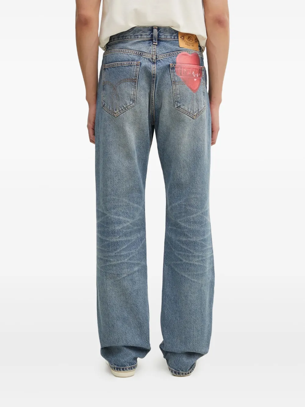 Fiorucci Jeans met grafisch hart Blauw