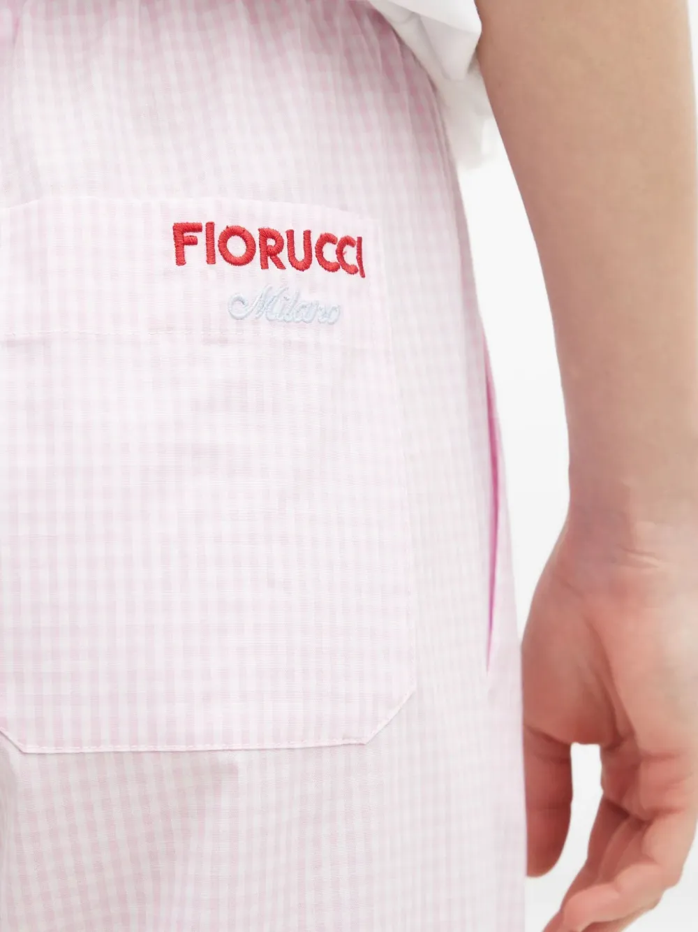 Fiorucci gingham-check trousers Roze