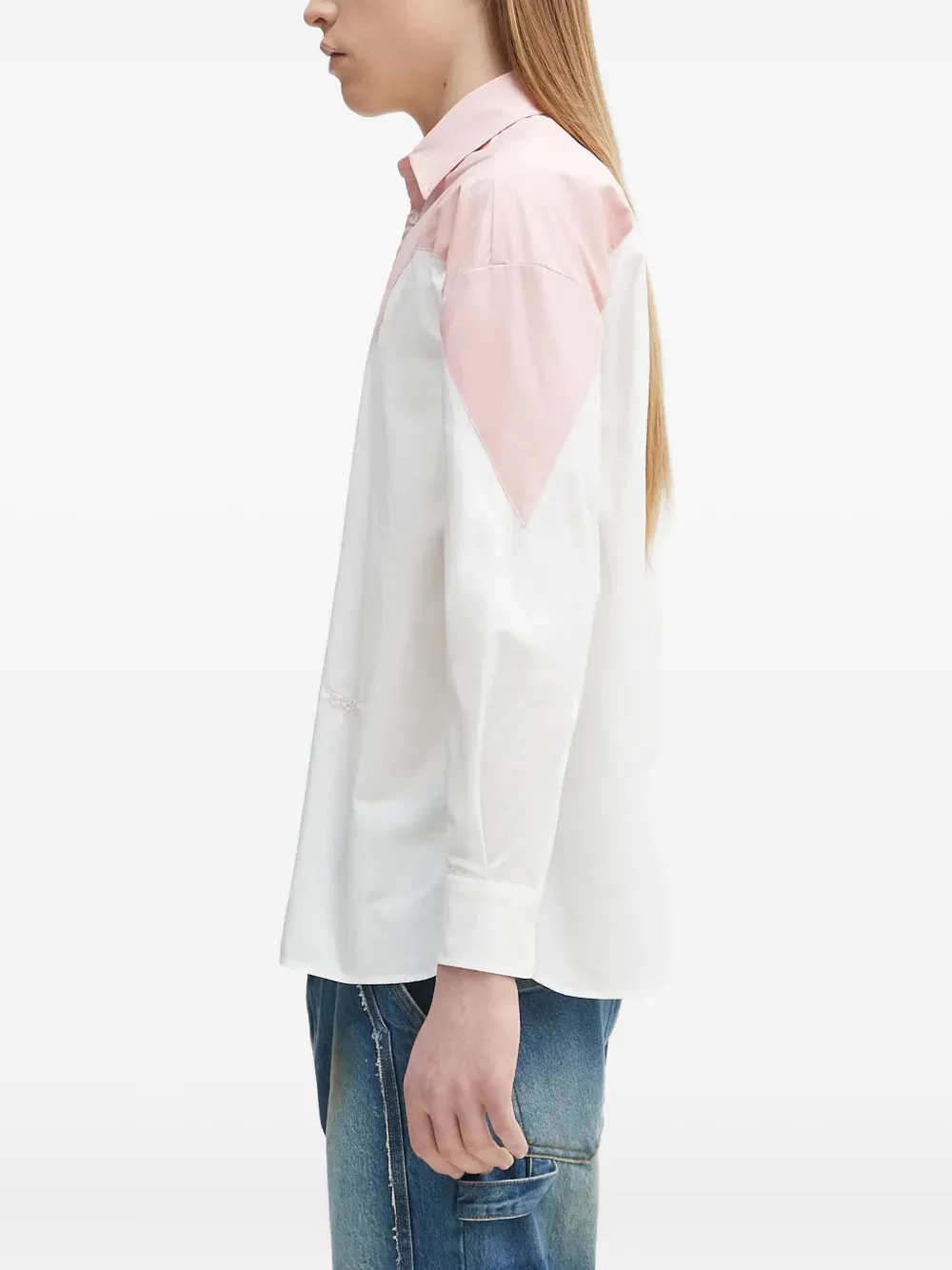 Fiorucci Two-tone Panelled Shirt In White