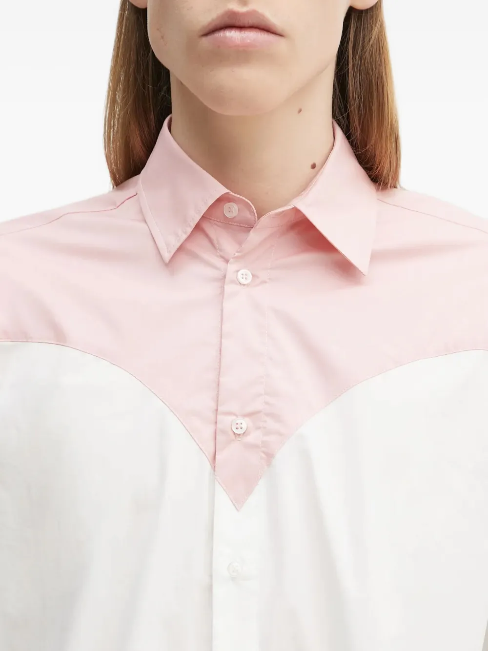 Fiorucci Two-tone Panelled Shirt In White
