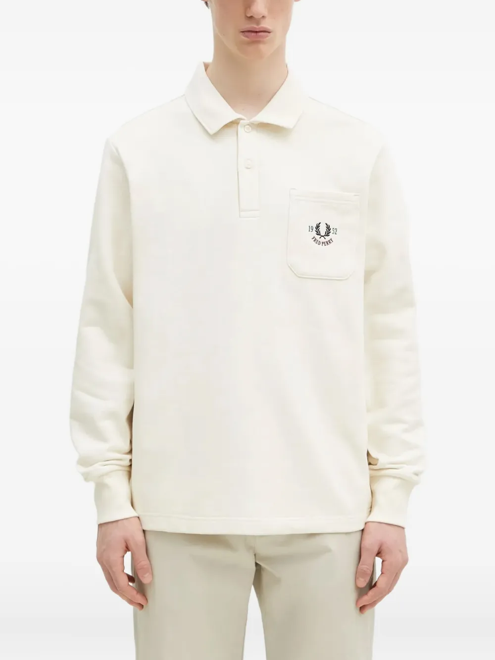 Fred Perry embroidered-pocket long-sleeve polo shirt | Image 2