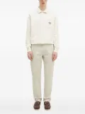 Fred Perry embroidered-pocket long-sleeve polo shirt - White