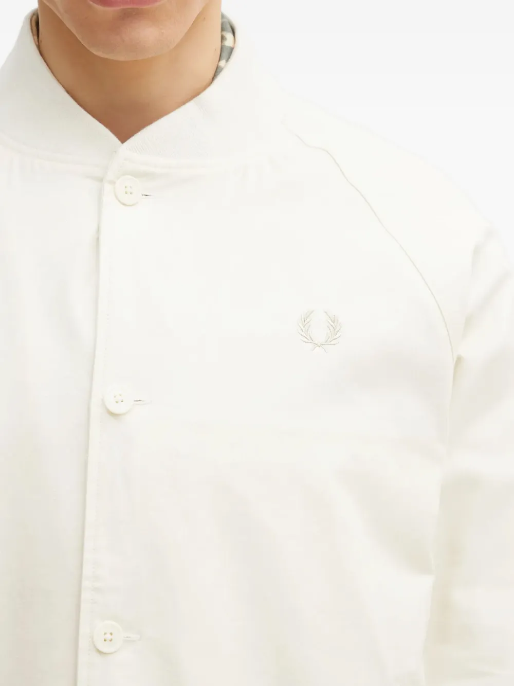 Fred Perry Shirtjack met geborduurd logo Wit