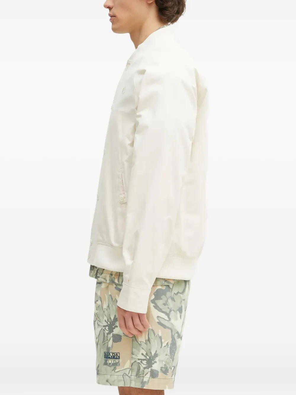Fred Perry Shirtjack met geborduurd logo Wit