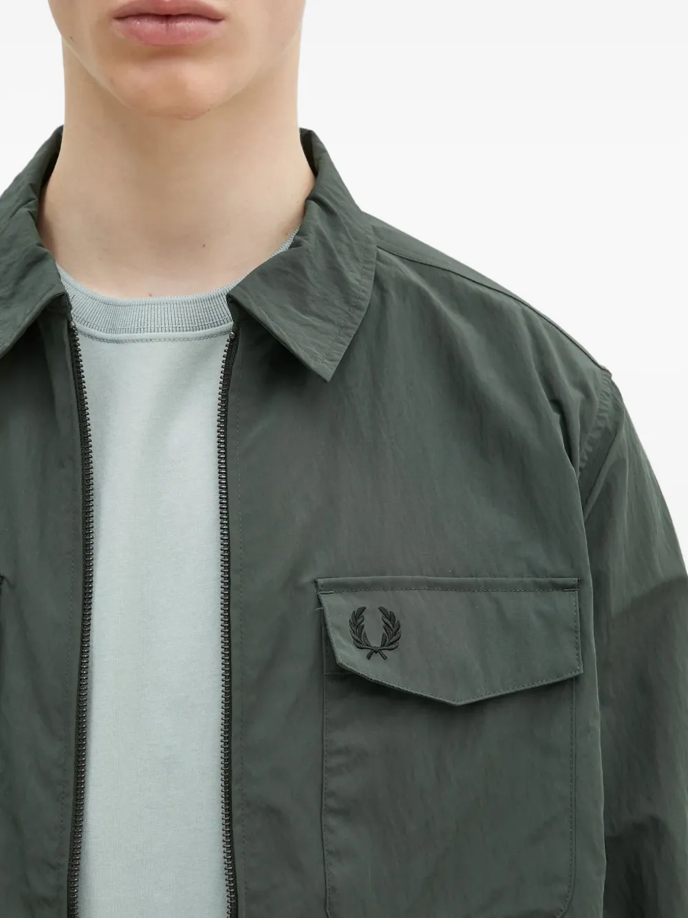 Fred Perry Shirtjack met rits Groen