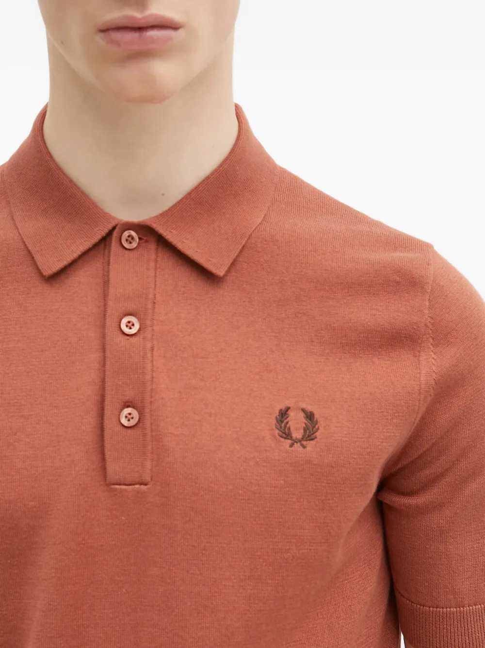 Fred Perry short-sleeve logo-embroidered polo shirt Oranje