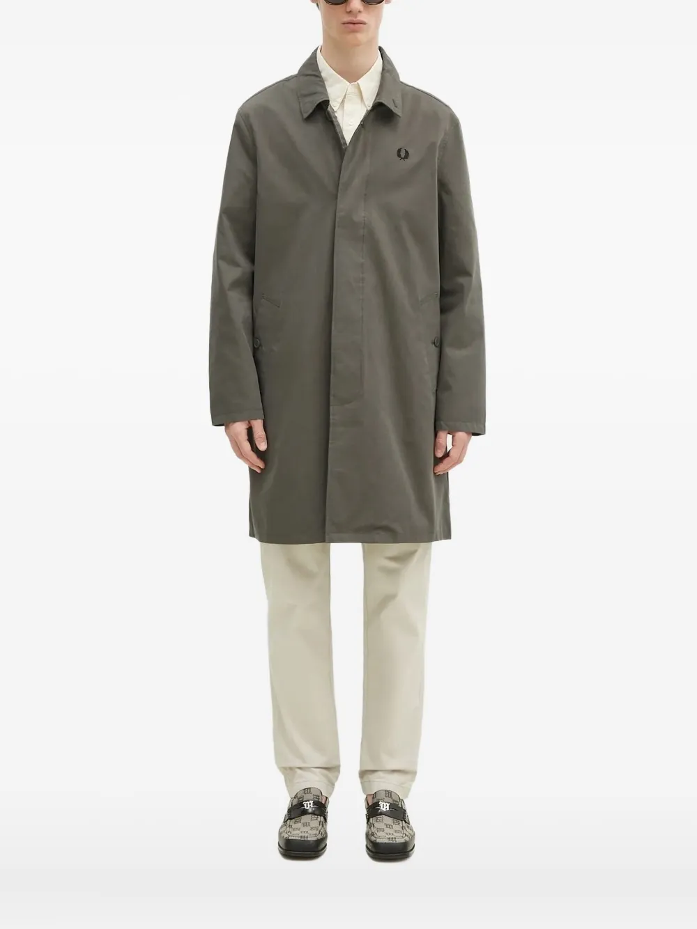 Fred Perry laurel-embroidered coat | Green | Image 1