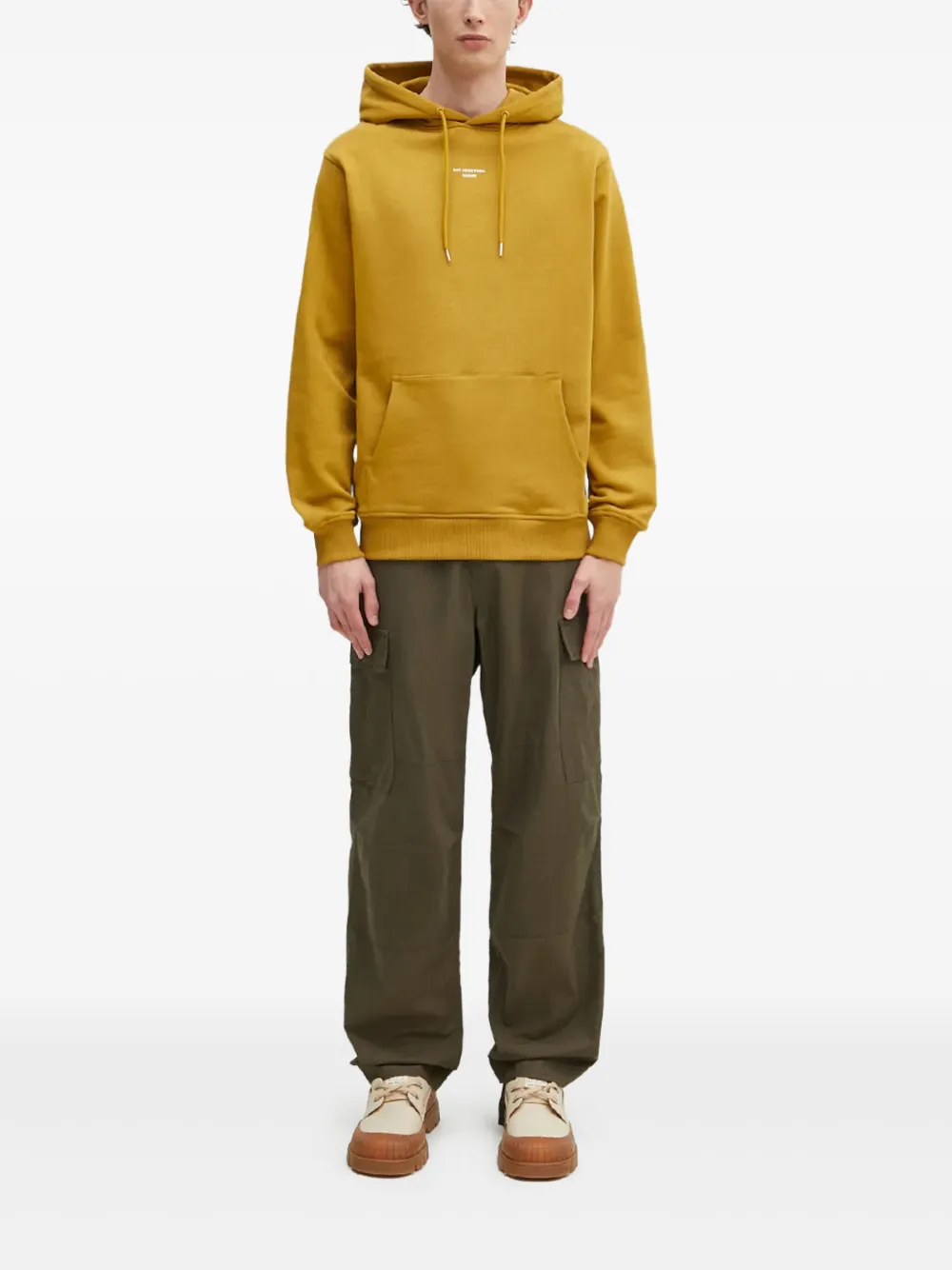 Drôle De Monsieur Hoodie met logoprint Geel