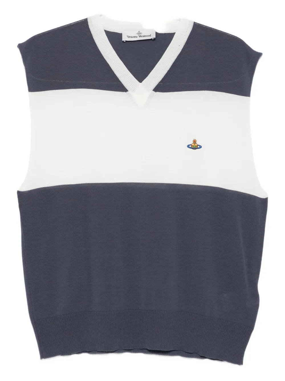 Vivienne Westwood V-neck striped vest - Blu