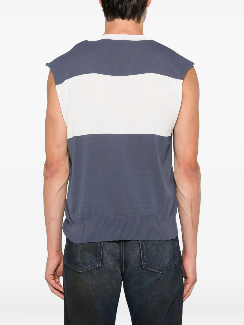 Vivienne Westwood V-neck striped vest Blauw