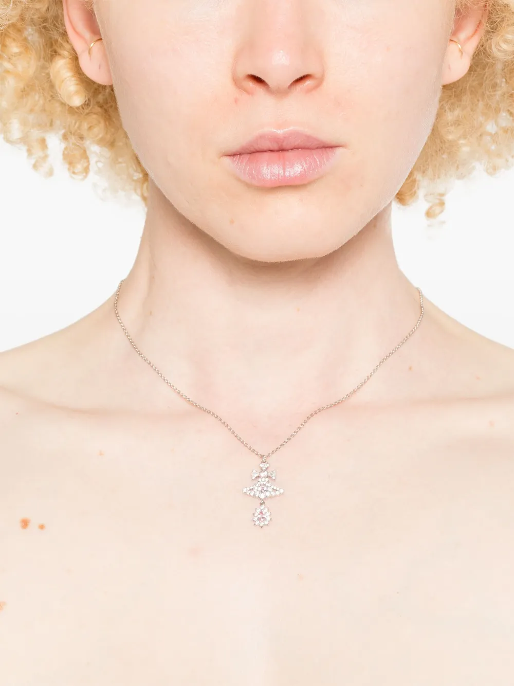 Vivienne Westwood Halsketting verfraaid met kristallen - Zilver