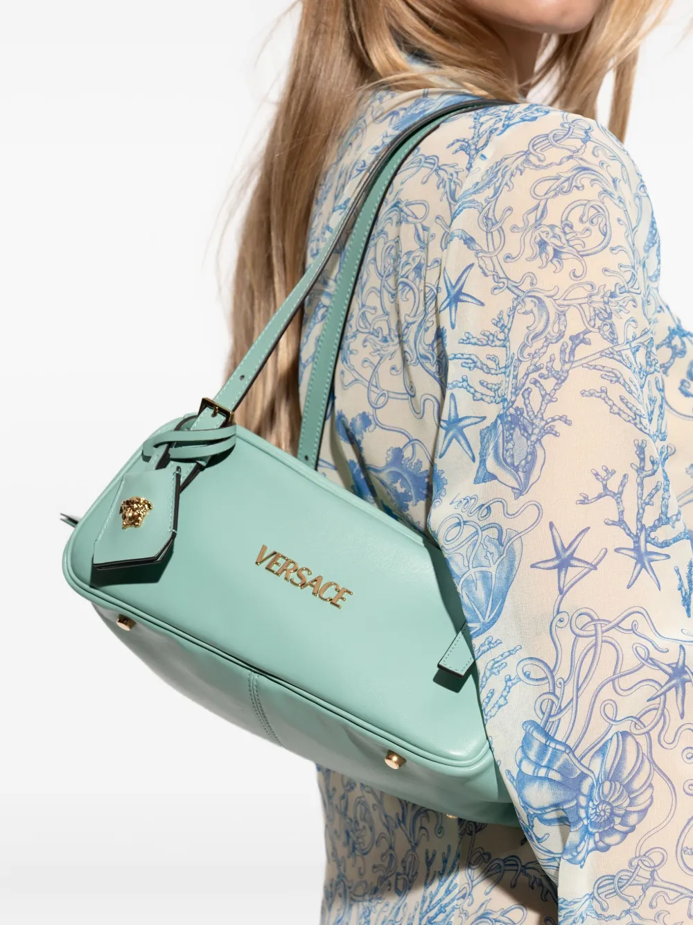 Versace Schoudertas met logoplakkaat - Groen