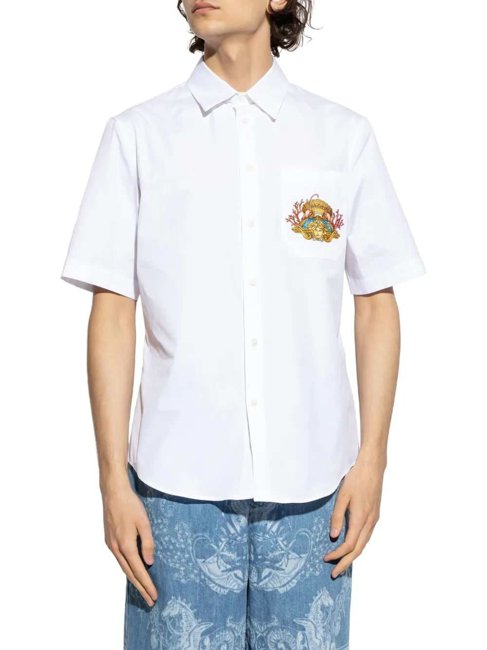 Versace Overhemd met logoprint Wit