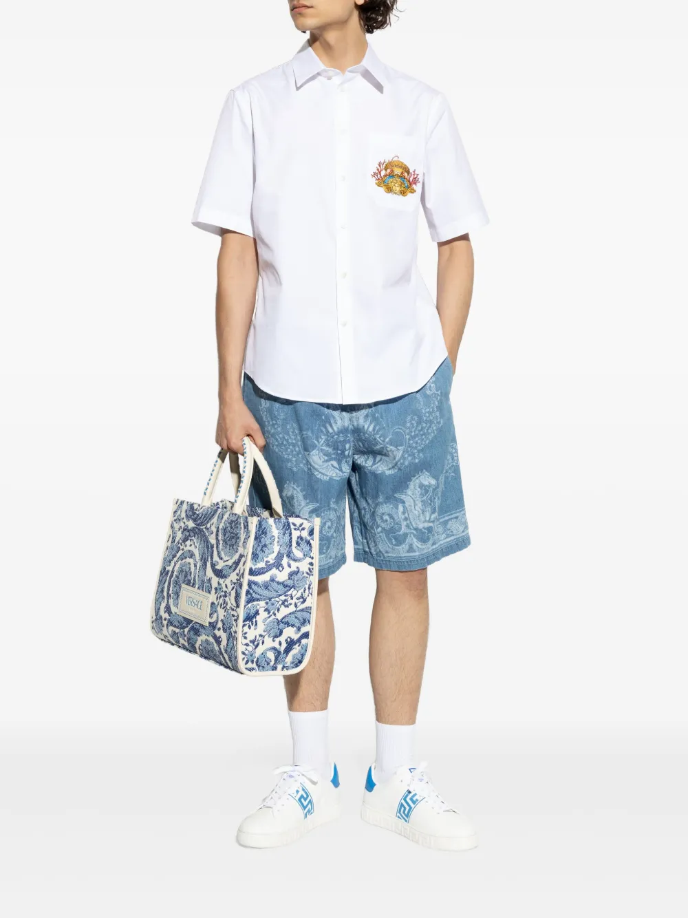 Versace logo-print shirt - Wit