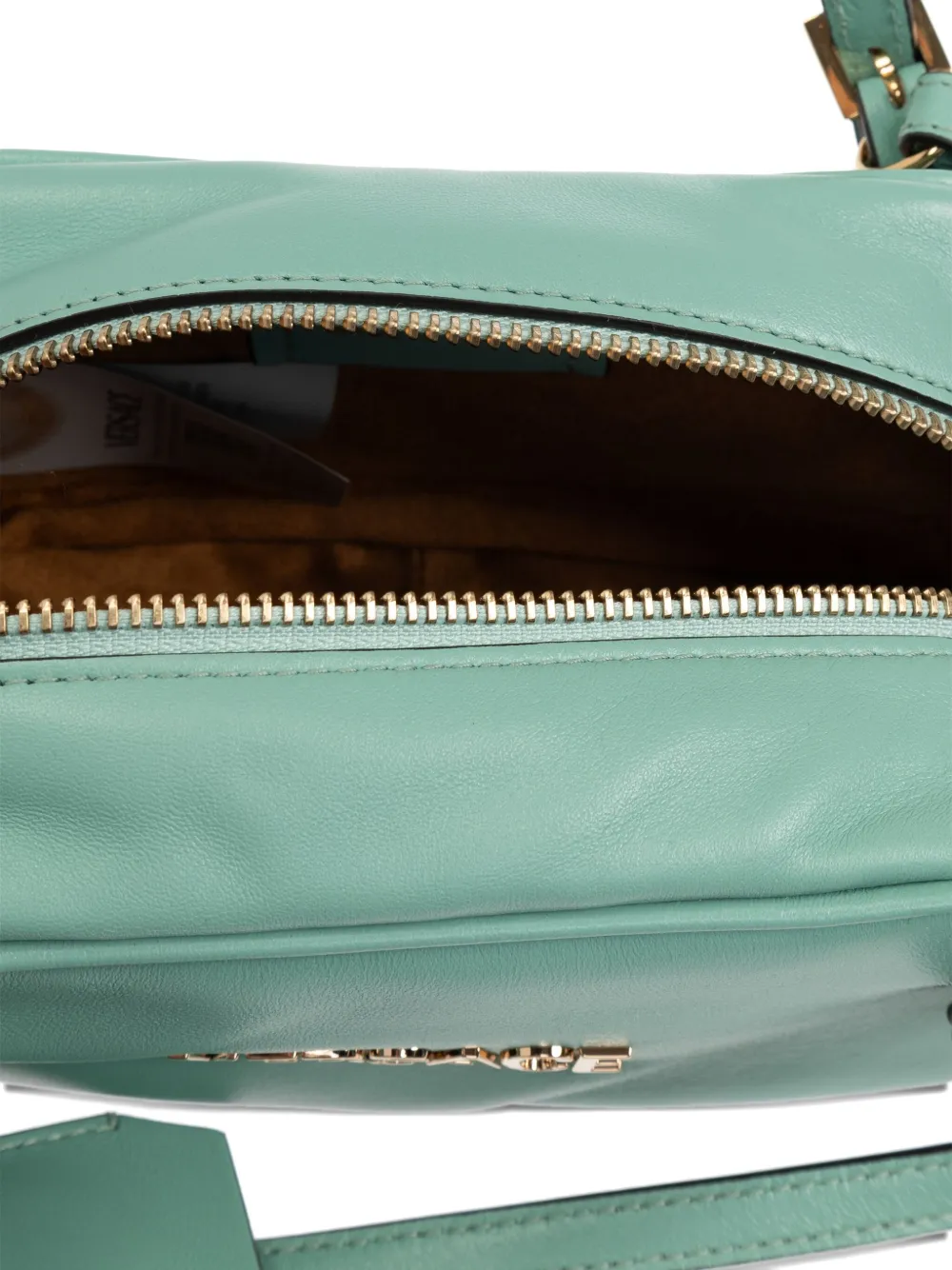 Versace Tag leren mini-schoudertas Groen