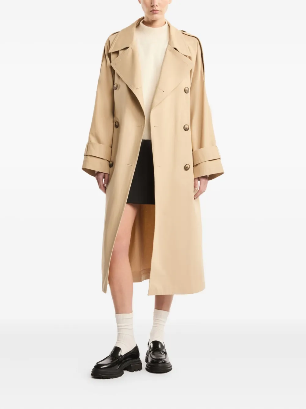 Hogan Trenchcoat met ceintuur Beige