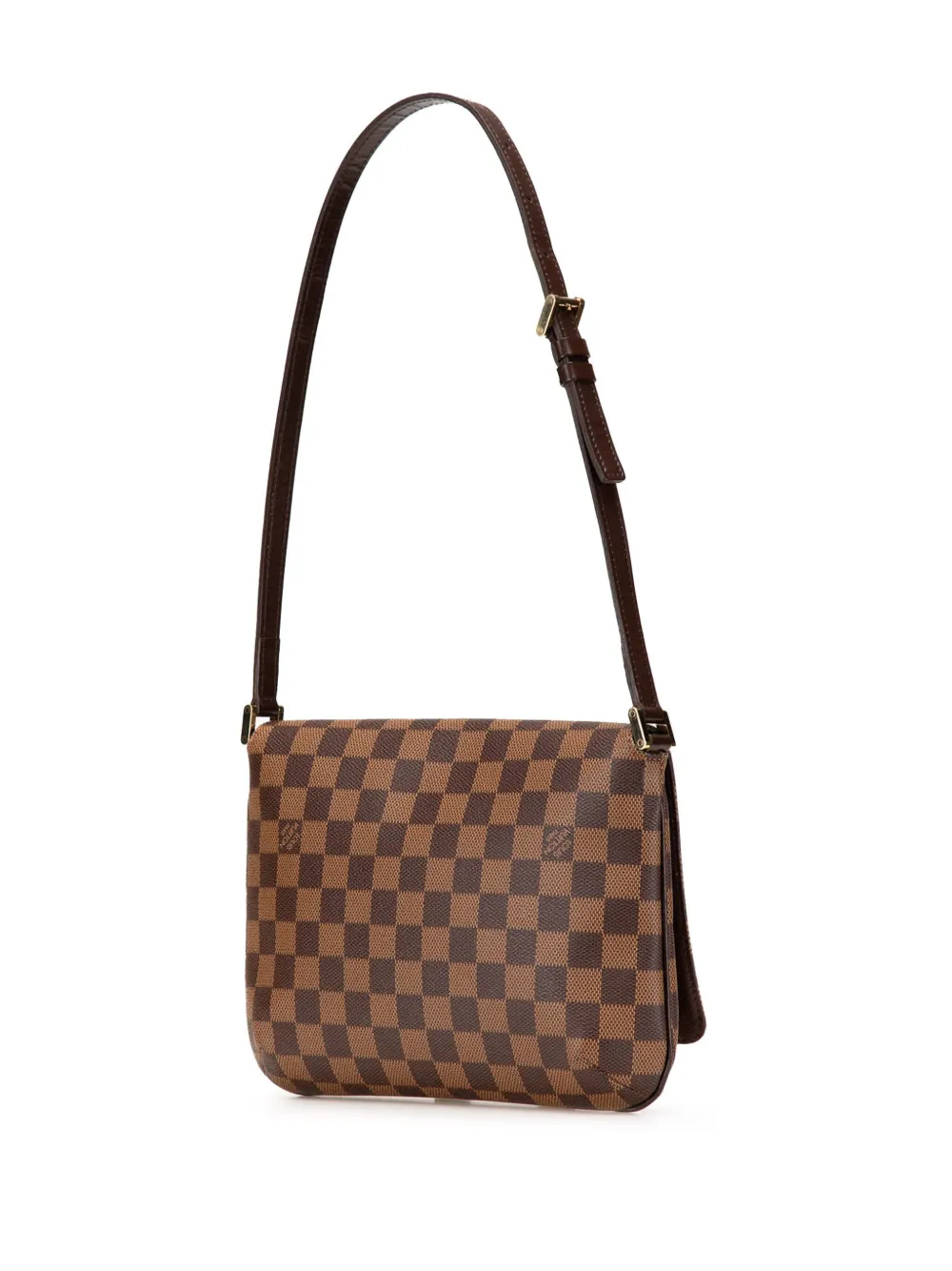 Pre-owned Louis Vuitton 2002 Damier Ebene Musette Tango Short Strap Shoulder Bag