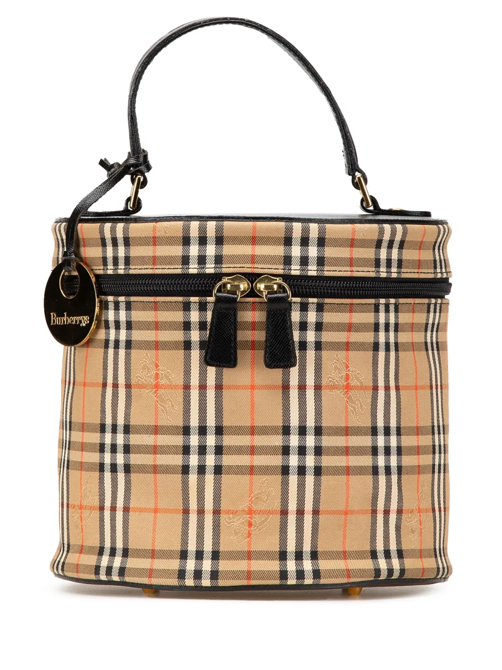 Pre-owned Burberry 20th Century Haymarket Check Canvas Vanity Bag