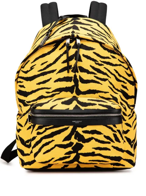 Saint Laurent Pre-Owned 2010-2024 Canvas Zebra Print City backpack