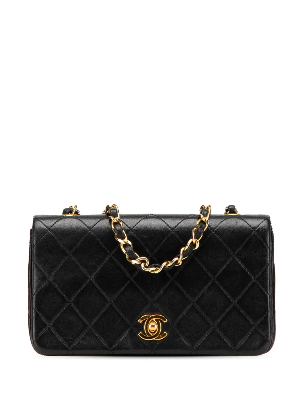 Pre-owned Chanel 1989-1991 Mini Cc Quilted Lambskin Full Flap Crossbody Bag