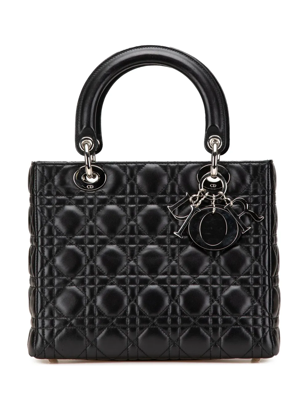 Christian Dior Pre-Owned 2005 ミディアム ラムスキン カナージュ レディ ディオール サッチェルバッグ - Christian Dior Pre-Owned 2005 ミディアム ラムスキン カナージュ レディ ディオール サッチェルバッグ -