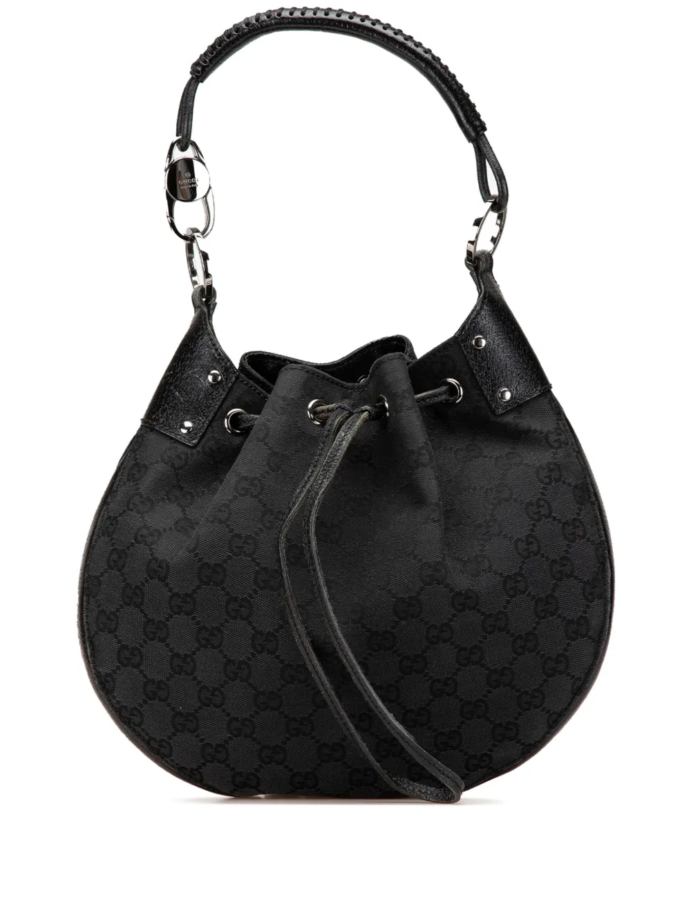 Gucci Pre-Owned bolsa hobo Hobo de lona GG con cordones 2000-2015 | negro | Image 1